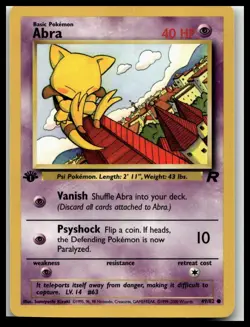 Pokemon TCG Team Rocket 1st Edition Abra 49/82 - Pack Fresh NM - Image 1