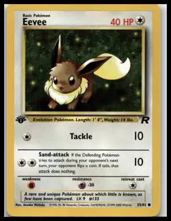 Pokemon TCG Team Rocket 1st Edition Eevee Common Regular 55/82 - Pack Fresh NM - Image 1