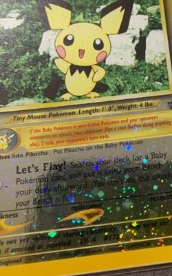 Pokemon Pichu #35 Reverse Holo - 2001 Black Star Promo - PSA 8 NM-MT *1 SWIRL* - Image 3