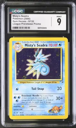 CGC 9 Misty's Seadra 9/132 Prerelease - Gym Heroes - Pokemon TCG - SHIPS FAST - Image 1