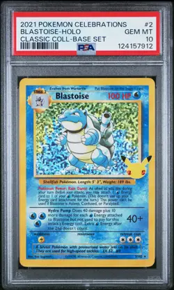 2021 Pokemon Classic Collection Celebrations 2/102 Blastoise Holo PSA 10 - Image 1