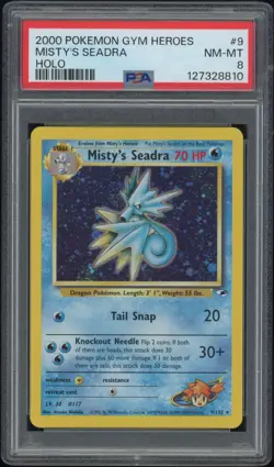 MISTY'S SEADRA Pokemon Gym Heroes Holo 9/132 - PSA 8 - Image 1