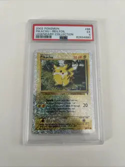 2002 Pokemon Pikachu Rev Foil Legendary Collection 86/110 PSA 5 Excellent - Image 1