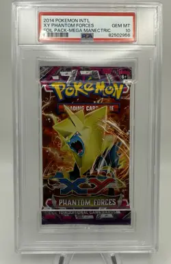 Pokemon XY Phantom Forces Mega Manectric Factory Sealed Booster Pack PSA 10 Card - Image 2