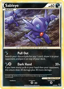 Sableye 35/90 Undaunted Pokemon Card LP - Image 1