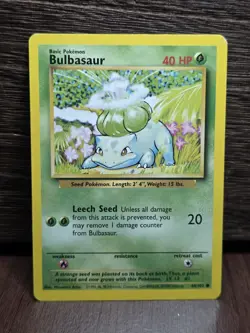 BULBASAUR - Base Set - 44/102 - Common - Pokemon Card - Unlimited Edition - LP - Image 1