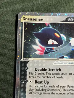 Pokemon 2003 Sneasel EX Ruby and Sapphire Holo Ultra Rare Card 103/109 - Image 5