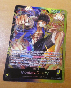 ONE PIECE ENGLISH CARD GAME HOLO CARTE MONKEY.D.LUFFY ST13-003 L EN NM - Image 1