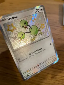 NEAR MINT! Doduo (199/091) Paldean Fates Baby Shiny Rare Pokemon Card! - Image 3