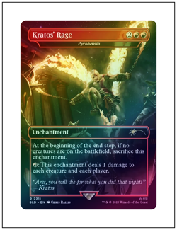 1x Kratos' Rage - Pyrohemia, Foil, God of War Secret Lair, Magic MTG NM - Image 1