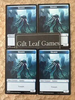 MTG *4x Blue Kraken Token (1/1 Trample)* (NM) March of the Machine Magic - Image 1