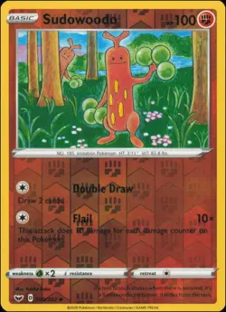 Pokemon - Sudowoodo #100/202 - SWSH01: Sword & Shield Base Set Reverse Holo - Image 1