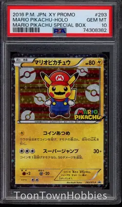 PSA 10 Pokemon - Mario Pikachu Poncho 293 /XY-P - Japanese Exclusive Special Box - Image 1