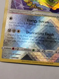 Radiant Steelix 124/196 - Lost Origin - Ultra Rare Holo Pokemon Card NM (D027) - Image 3