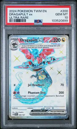 2024 POKEMON TWM EN #200 DRAGAPULT EX ULTRA RARE PSA 10 TWILIGHT MASQUERADE - Image 2