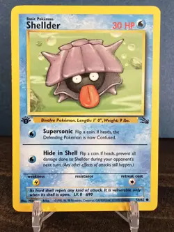 Shellder 54/62 Fossil 1st edition *Rare* Pokemon Card TCG Non Holo LP Vintage - Image 1