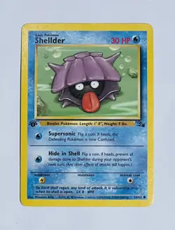 1999 Pokemon 1st Edition SHELLDER Fossil Set 54/62 Vintage Card - Image 1