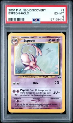 2001 POKEMON NEO DISCOVERY #1 ESPEON-HOLO PSA 6 - Image 1