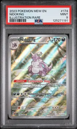 Nidoking Illustration Rare Pokemon Mew En-151 174/165 PSA 9 - Image 1