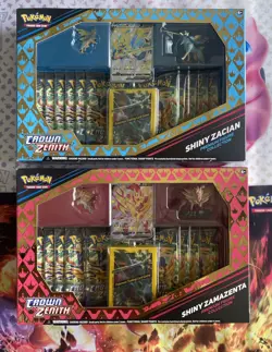 Sealed Pokemon TCG Crown Zenith Collection Box BOTH Zacian and Zamazenta BOXES 820650851636 - Image 1