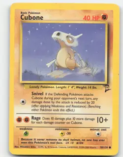 CUBONE 70/130 POKEMON 2000 BASE SET 2 LP - Image 1