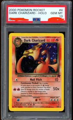 2000 Pokemon Dark Charizard Team Rocket Unlimited Holo Rare #4 PSA 10 GEM MINT - Image 1