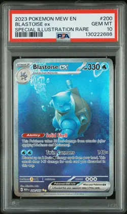2023 POKEMON MEW EN-151 SPECIAL ILLUSTRATION RARE #200 BLASTOISE EX PSA 10 - Image 1