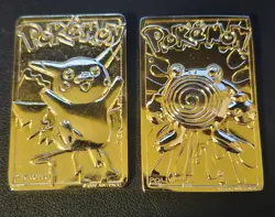 PIKACHU Pokemon 23K Gold Plated Card 1999 Limited Edition Plus Poliwhirl - Image 1