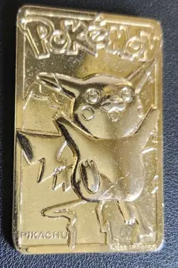 PIKACHU Pokemon 23K Gold Plated Card 1999 Limited Edition Plus Poliwhirl - Image 2