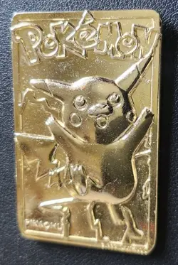 PIKACHU Pokemon 23K Gold Plated Card 1999 Limited Edition Plus Poliwhirl - Image 3
