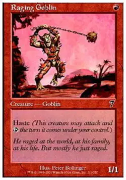 4 Raging Goblin ~ Near Mint 7th Edition 4x x4 Playset MTG Magic Red Card Ultimat - Image 1