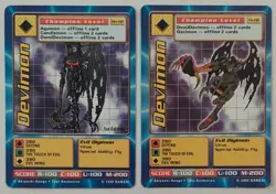 Devimon Digimon 2 Card Lot Bo-02 And Tb-06 Non-foil Score Champion Level - Image 1