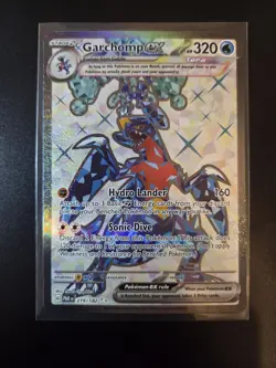 Pokemon Garchomp EX TCG Full Art Ultra Rare Holo Card 219/182 Sv04: Paradox Rift - Image 1