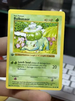 1st Edition Bulbasaur 44/102 Base Set Shadowless 1999 Pokemon Card TCG - Image 3