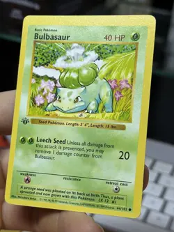 1st Edition Bulbasaur 44/102 Base Set Shadowless 1999 Pokemon Card TCG - Image 4