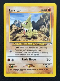 Pokemon TCG Larvitar Neo Destiny Common Card 70/105 LP - Image 2