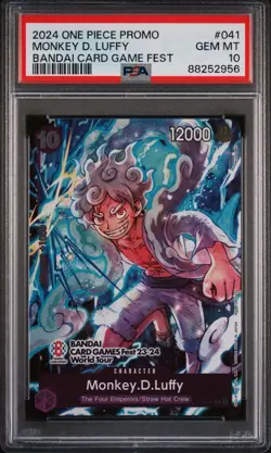 PSA 10 One Piece Monkey D. Luffy Bandai Card Game Fest 23-24 P-041 English - Image 1