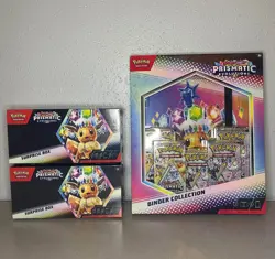Pokemon TCG Prismatic Evolutions Binder Collection & Surprise Box Bundle SEALED - Image 1
