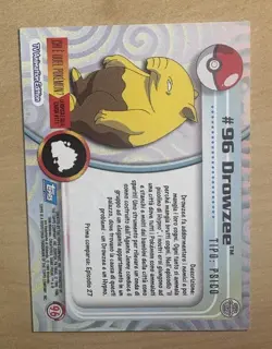 Pokemon 2000 Topps DROWZEE Card #96, Animation Edition Series 3, Italian Version - Image 2