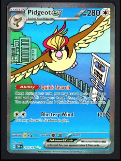 Pidgeot ex 225/197 SV03: Obsidian Flames Special Illustration Rare Pokemon TCG - Image 1