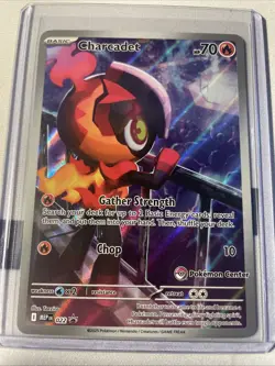 Pokemon Center ETB Phantasmal Flames Charcadet 022 Stamped Promo - Image 1