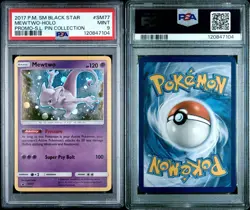PSA 9 MINT 2017 POKEMON BLACK STAR PROMO MEWTWO HOLO #SM77 SHINING LEGENDS PIN - Image 1