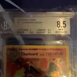 2016 Pokemon Evolutions Charizard Holo R BGS 8.5 #11 NM-MT - Image 2
