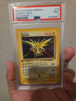 1999 POKEMON GERMAN ZAPDOS-HOLO 1ST EDITION PSA 9 - Image 1