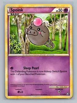 Pokemon TCG Spoink 77/102 Triumphant Normal LP - Image 1