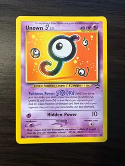 Unown J Black Star Promo 38 Vintage Pokemon TCG Card - Image 1