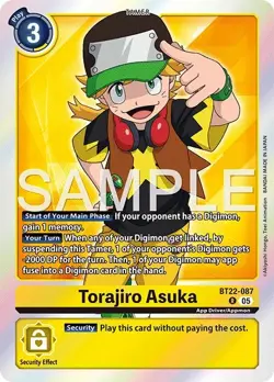 Digimon Cyber Eden BT22 - 087 Torajiro Asuka Rare Card - Image 1