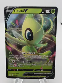 POKEMON TCG CARD Celebi V 001/202 Sword & Shield 2020 Ultra Rare Holo Foil - NM - Image 1