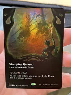MTG (FOIL) Stomping Ground (Borderless) R Edge of Eternities 283 NM - Image 1