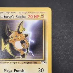 Pokemon Vintage Non-Holo Rare Lt. Surge's Raichu 28/132 Gym Heroes WotC - Image 3